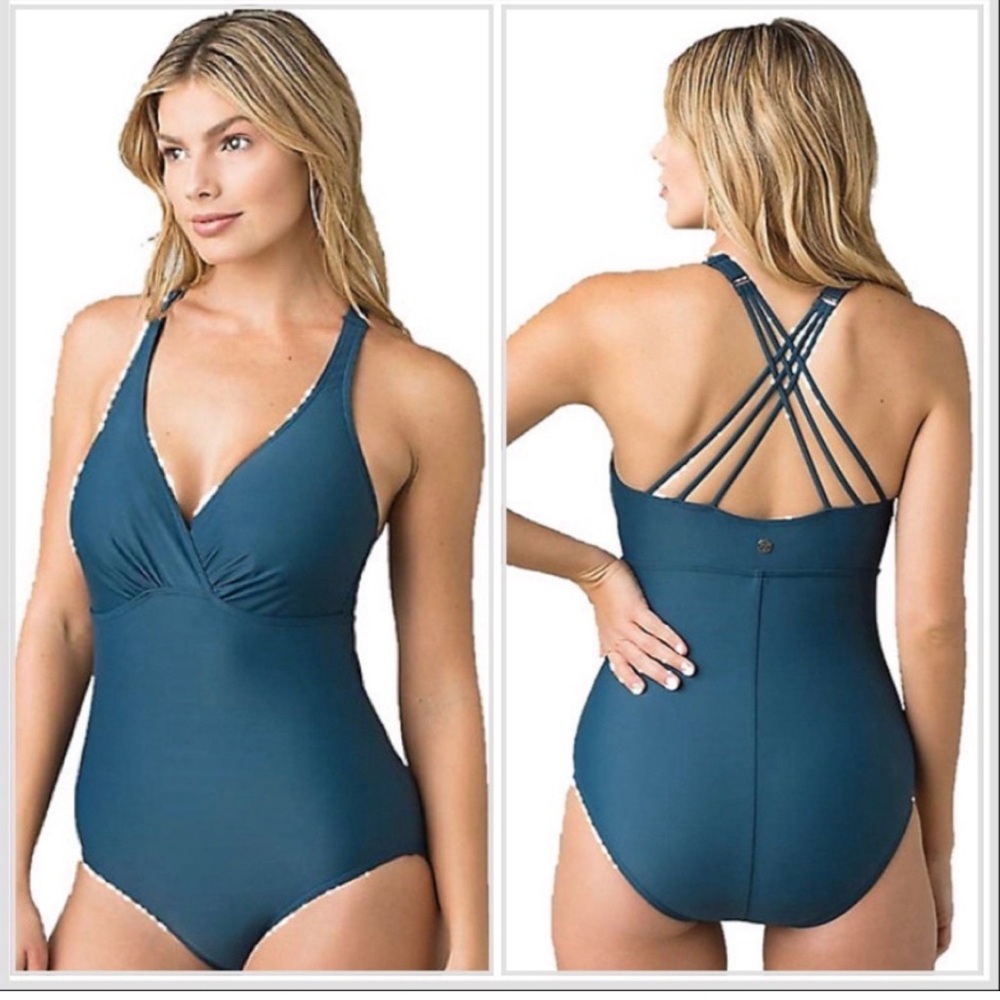 Prana Women's Kayana D-Cup One Piece 38D Large Atlantic